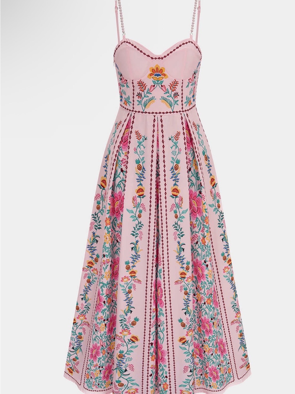 Pink Floral Embroidered Sundress